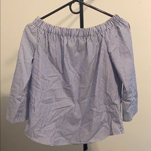 Zara off shoulder striped 3/4 sleeve shirt